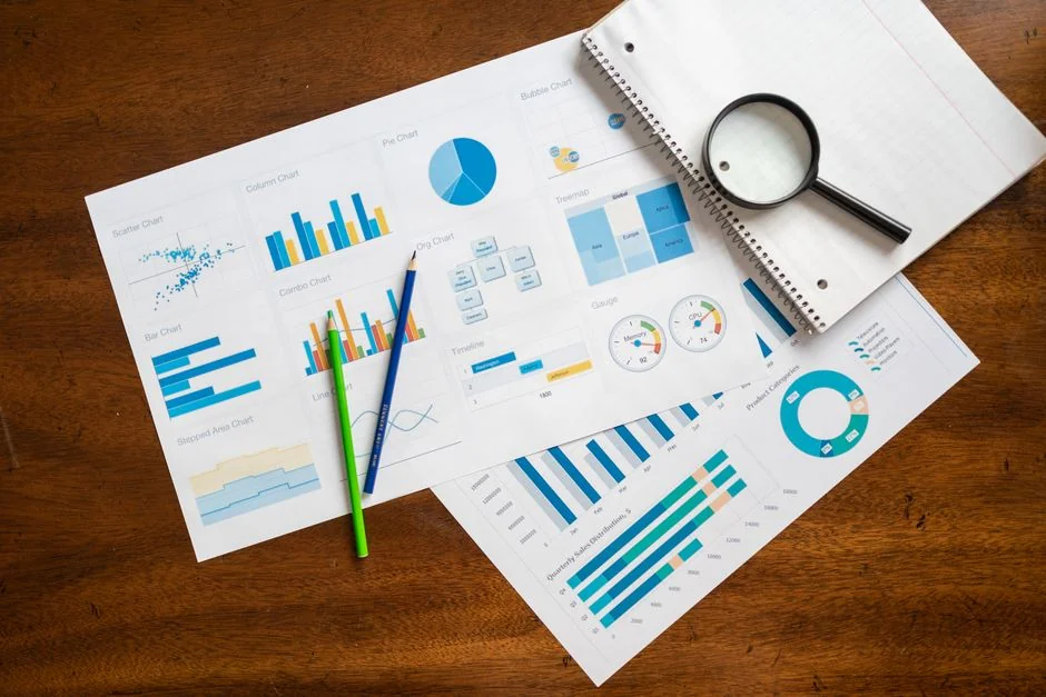 Two professionals collaborate on marketing strategy and segmentation at a round table.